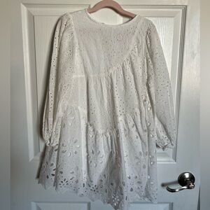 Zara White Eyelet Kids Dress